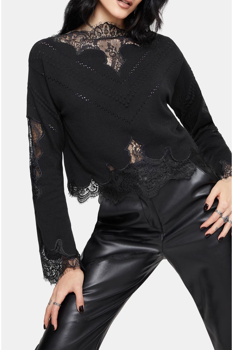 Stormwoken Pointelle Knit Jumper, Alternate, color, Black