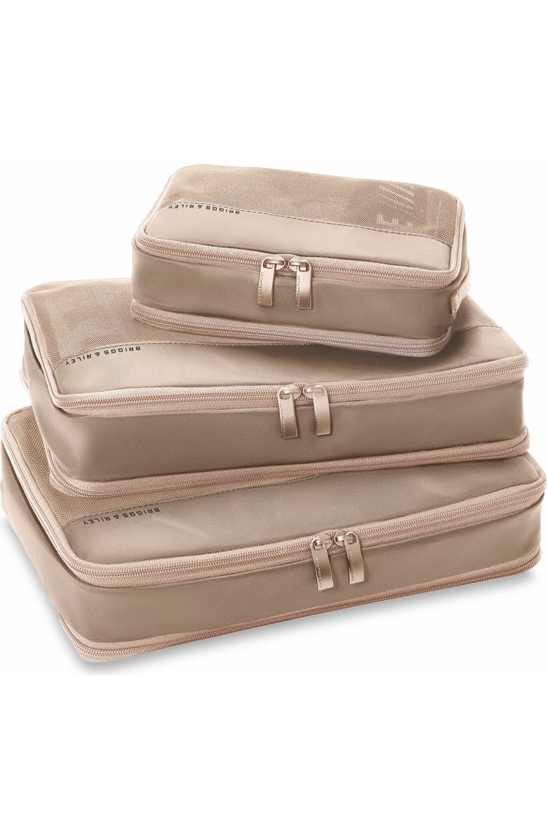 Briggs & Riley 3-Piece Carry-On Compression Packing Cubes, Alternate, color, Tan