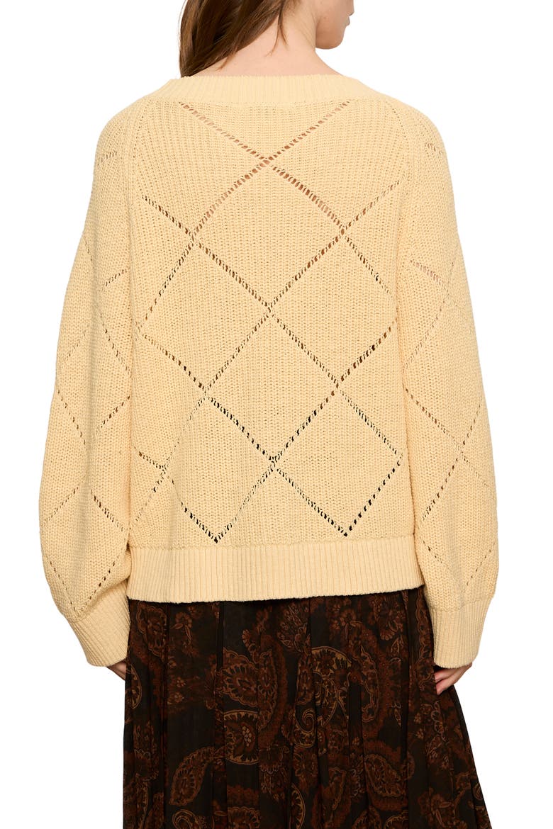 Diamond Stitch Sweater, Alternate, color, LIGHT GOLDIE YELLOW