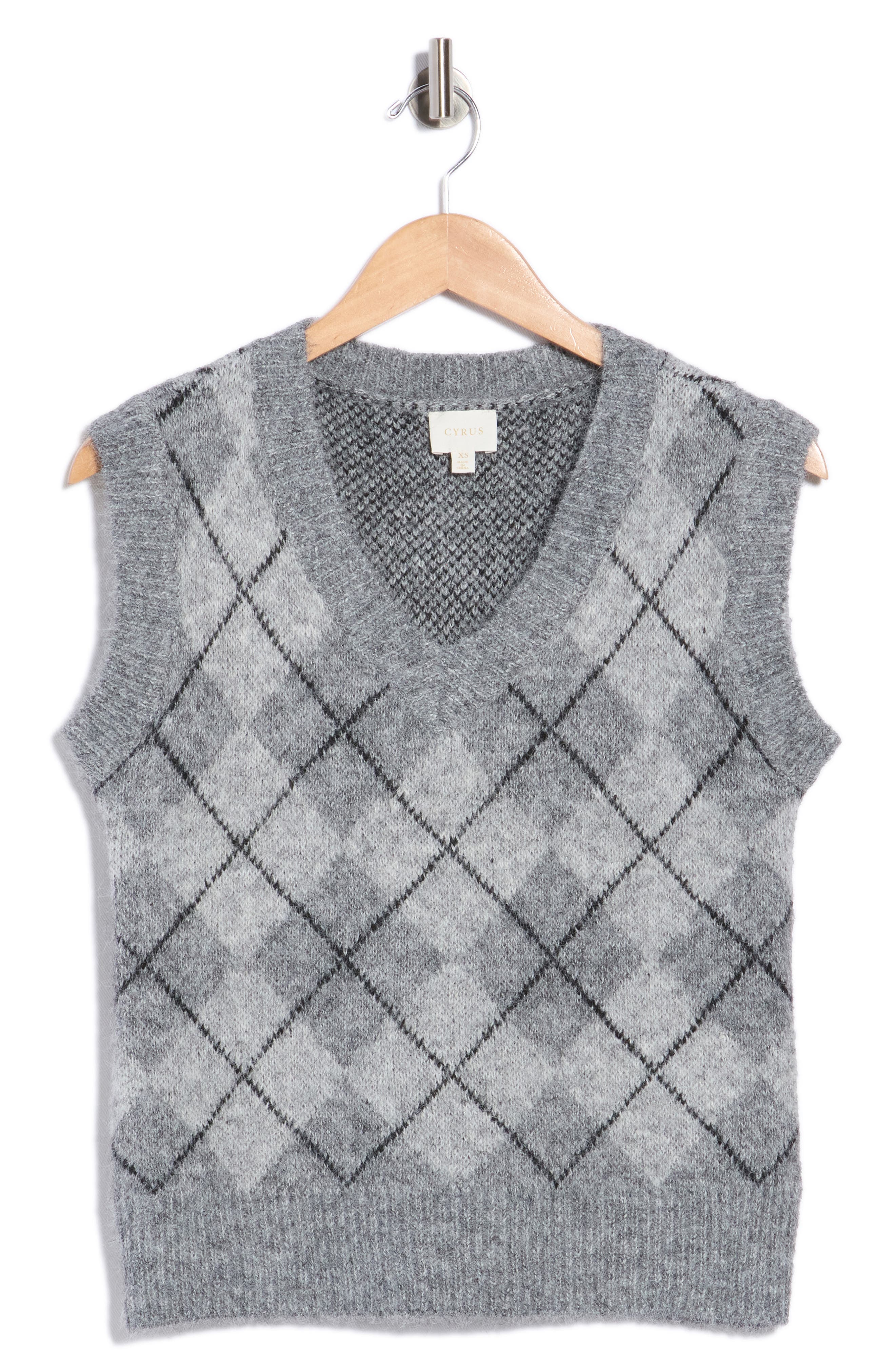 V-Neck Argyle Vest