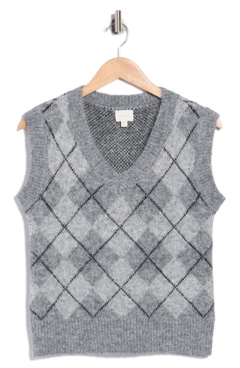 V-Neck Argyle Vest