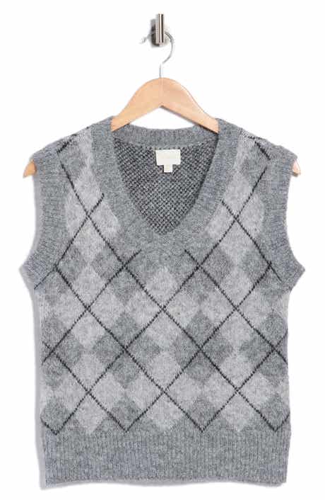 V-Neck Argyle Vest