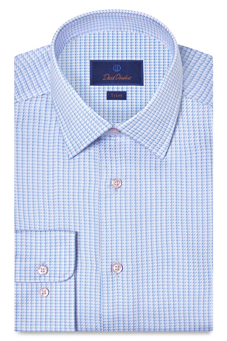 Trim Fit Cotton Twill Dress Shirt, Main, color, SKY/ LILAC