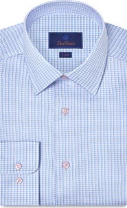 David Donahue Trim Fit Cotton Twill Dress Shirt