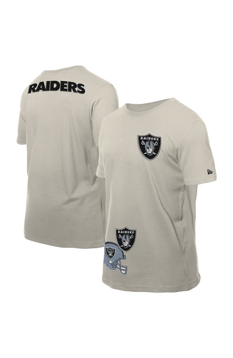 New Era Men's New Era Light Beige Las Vegas Raiders Multi Patch T-Shirt, Main, color, Light Beige