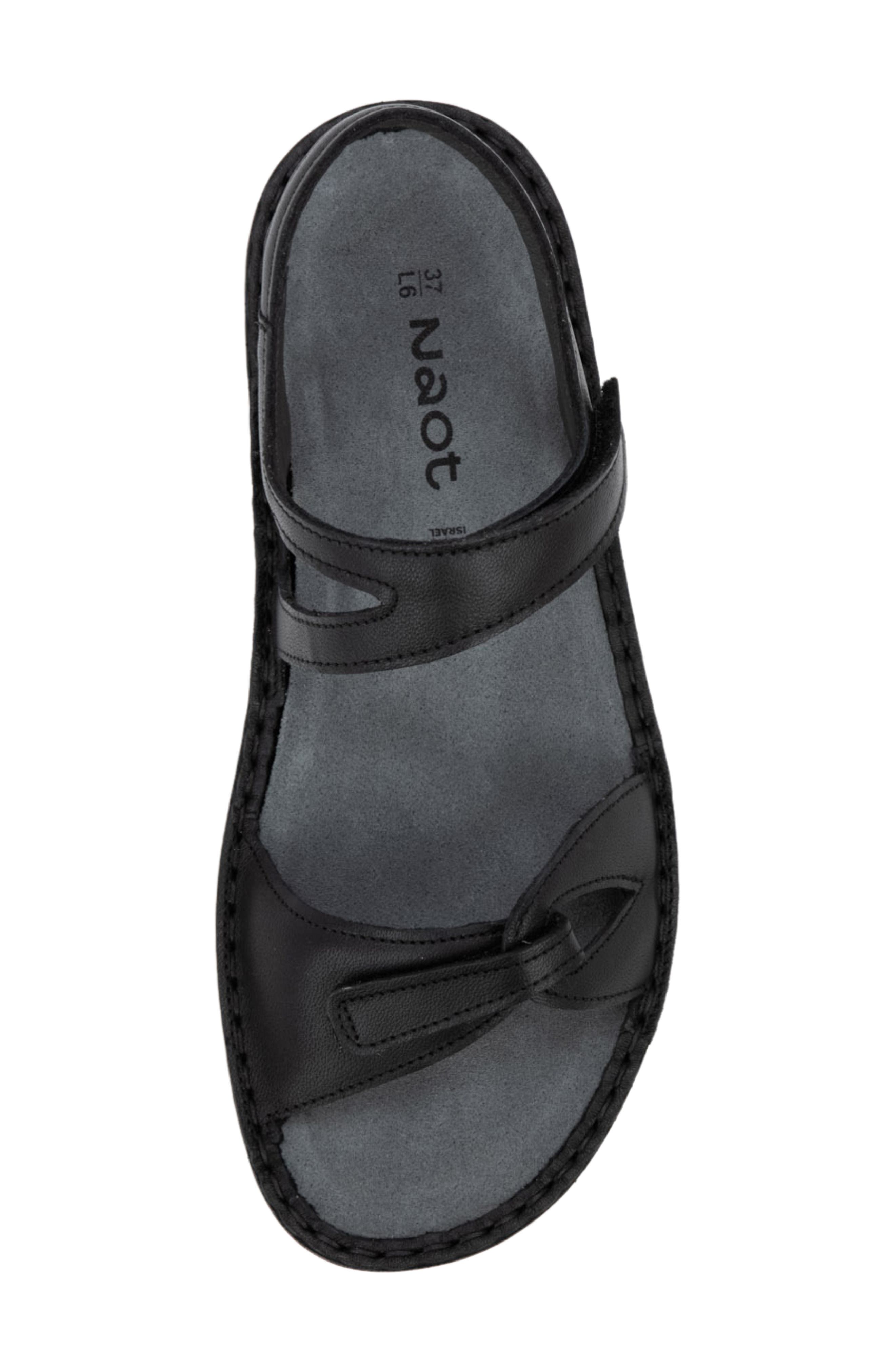 Naot Evora Sandal, Alternate, color, Jet Black Leather