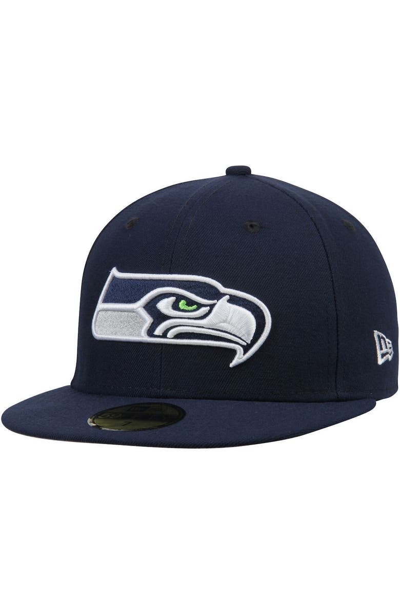 New Era Men's New Era College Navy Seattle Seahawks Omaha 59FIFTY Fitted Hat, Main, color, 