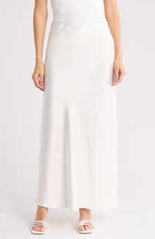 Renee C Satin A-Line Skirt