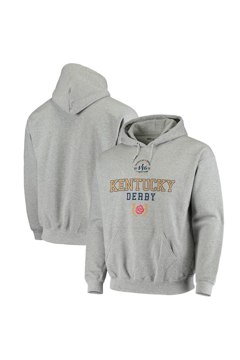 Men's Heathered Gray Kentucky Derby 146 Pullover Hoodie, Alternate, color, Heather Gray