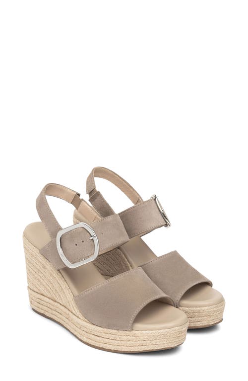 Nerogiardini Slingback Espadrille Platform Wedge Sandal In Brown