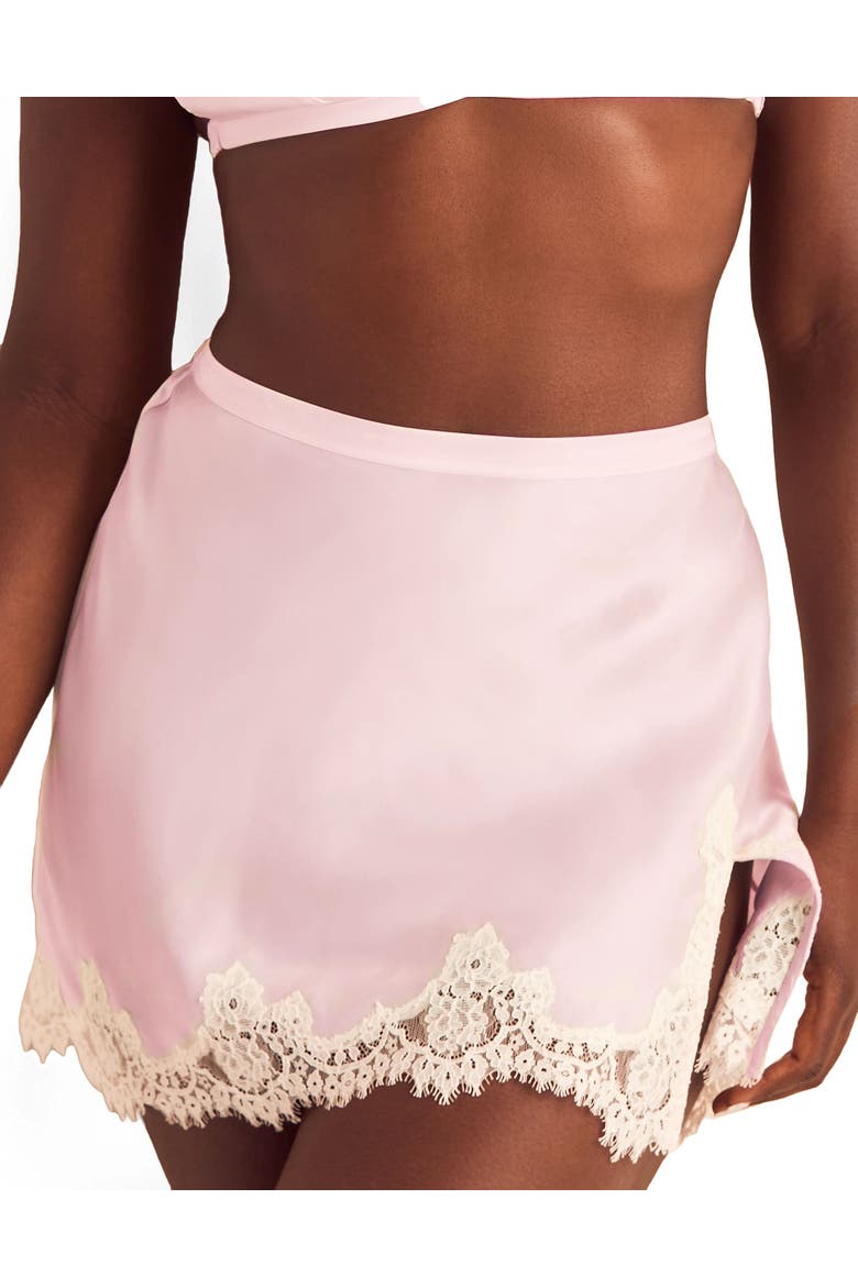 Vegan Atelier Collection Soft Silk Slip Skirt Lingerie, Main, color, Light pink