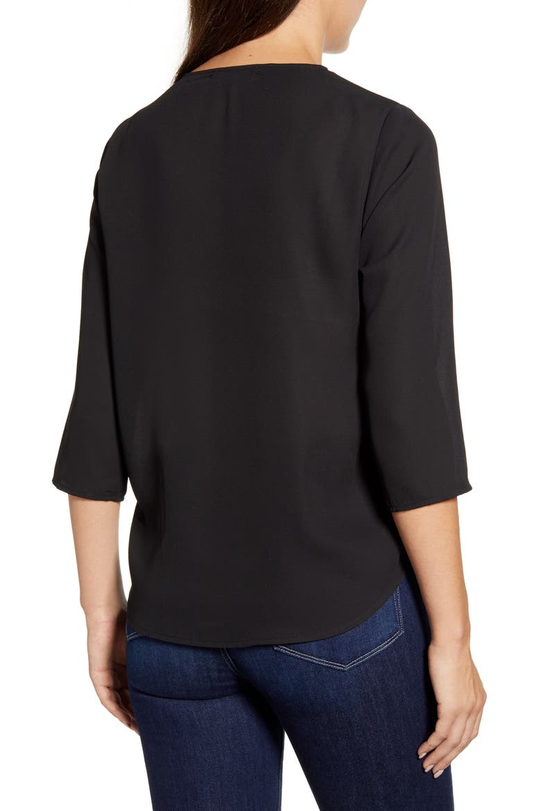 Surplice Blouse, Alternate, color, BLACK