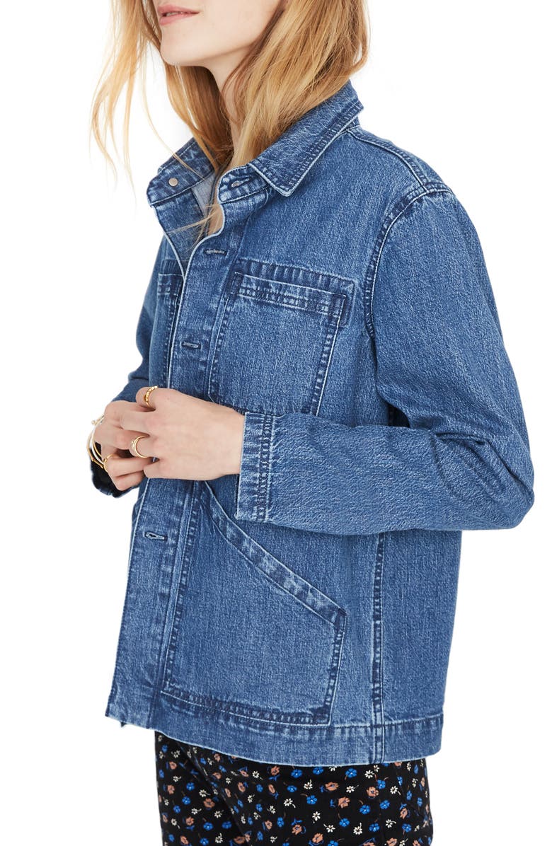 Madewell Denim Patch Pocket Chore Coat, Alternate, color,