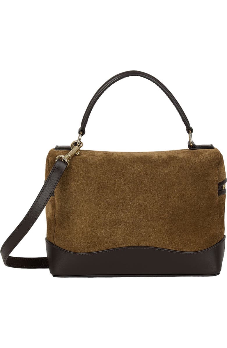 SANDRO TANGOLINO leather and suede vanity bag, Alternate, color, Camel