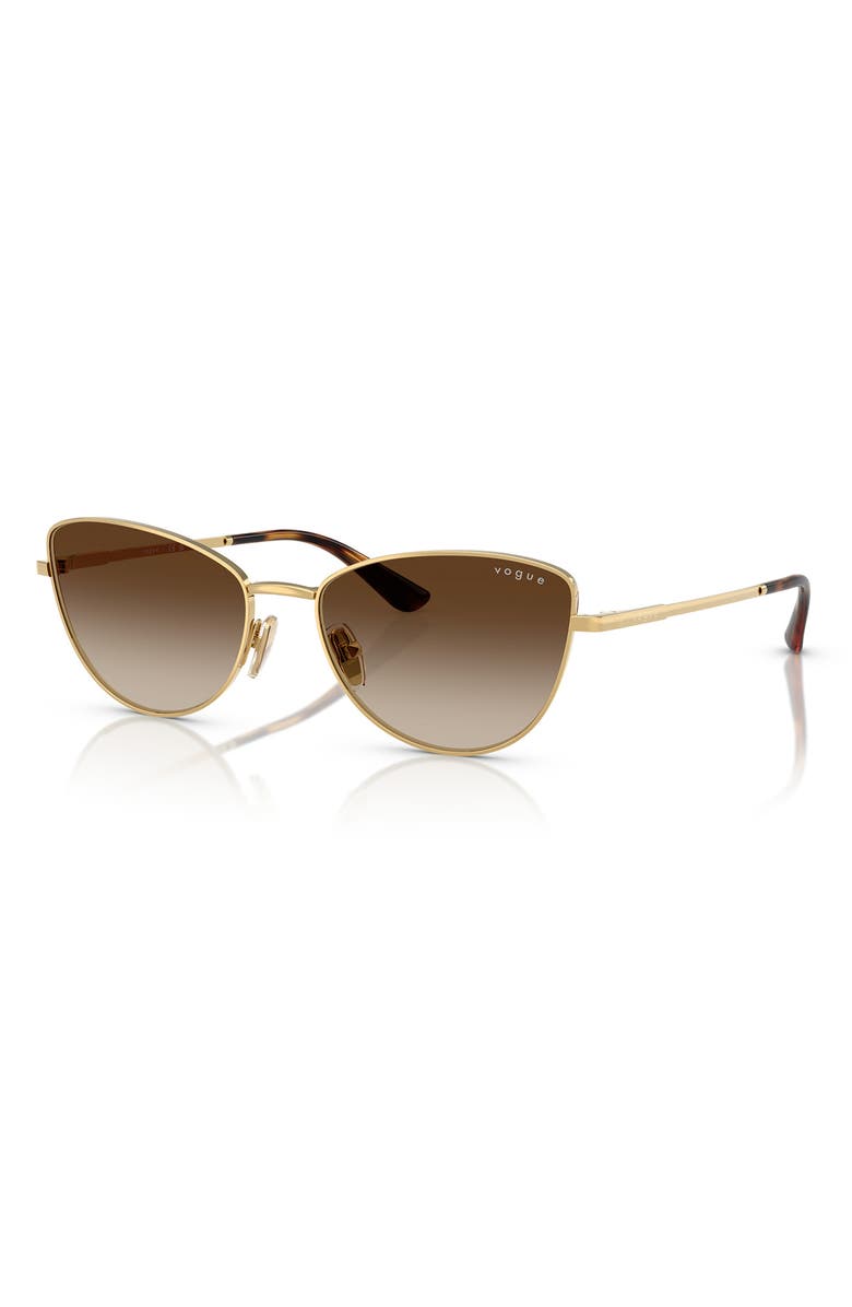 VOGUE 56mm Polarized Butterfly Sunglasses, Alternate, color, Gold