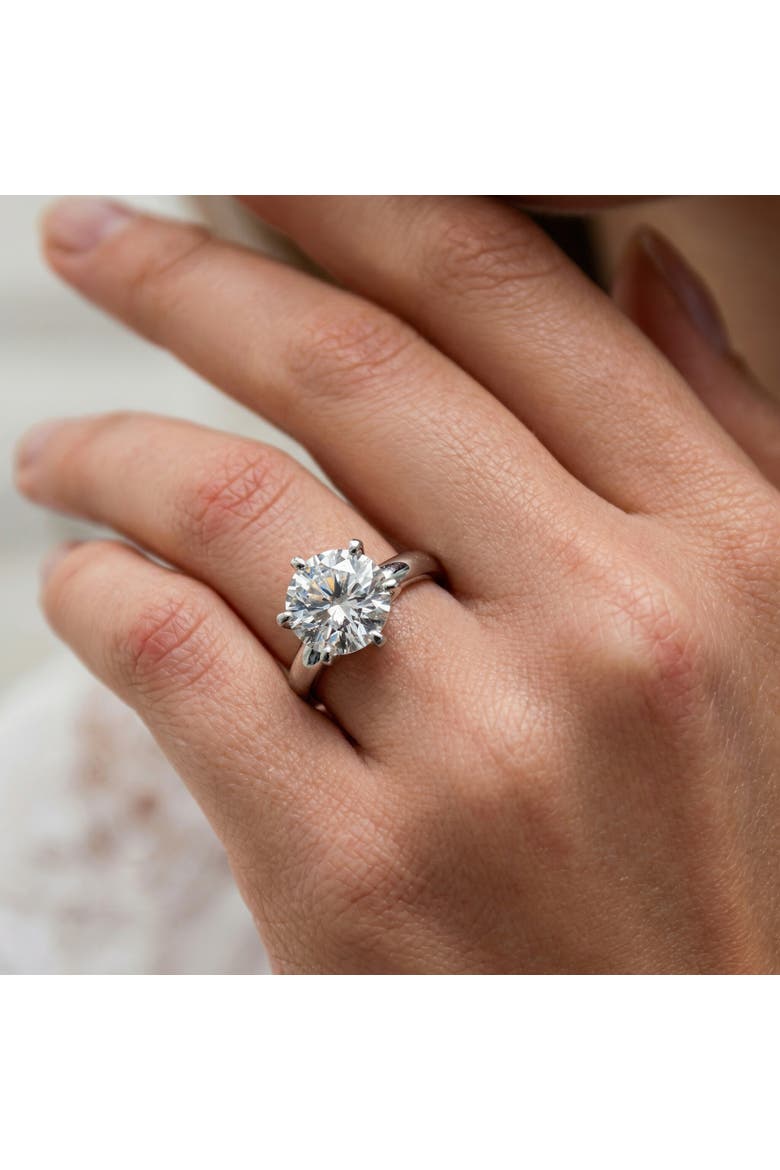Certified 4Ct Round Diamond Solitaire Engagement Ring 14k Gold Lab Grown, Alternate, color, 14k White Gold