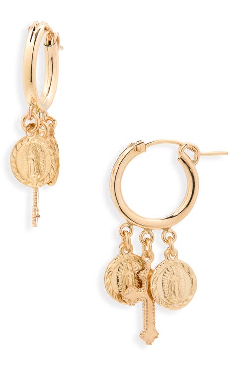 Hail Mary Charm Drop Earrings