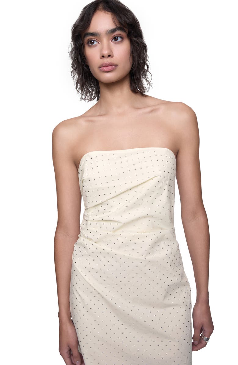 Rebecca Minkoff Riley Pleated Embellished Minidress, Alternate, color, Chalk