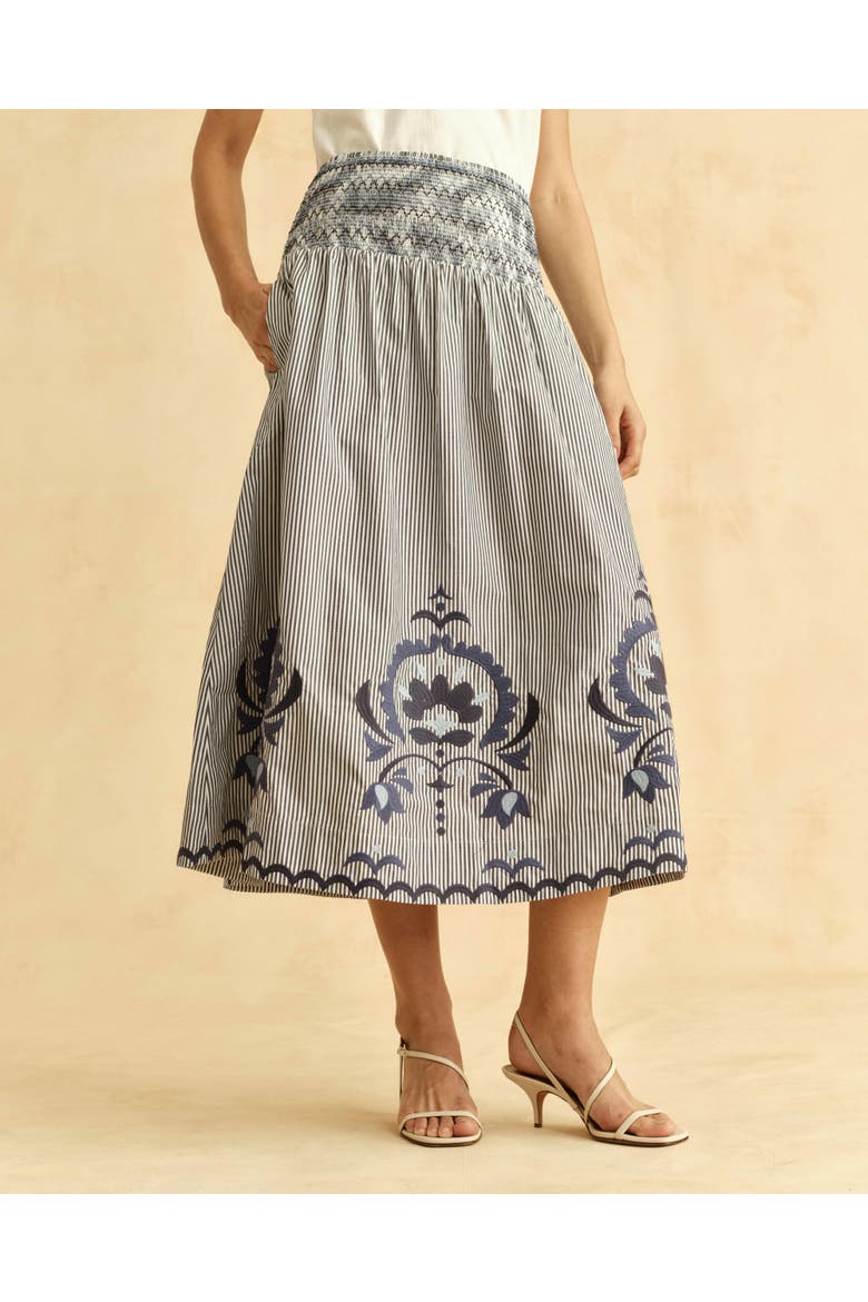 Georgia Embroidered Midi Skirt, Alternate, color, Parkside Floral Stripe