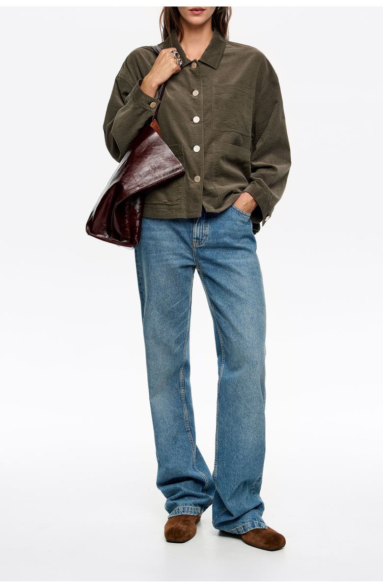 Bimba y Lola Short Denim Jacket, Alternate, color, Khaki