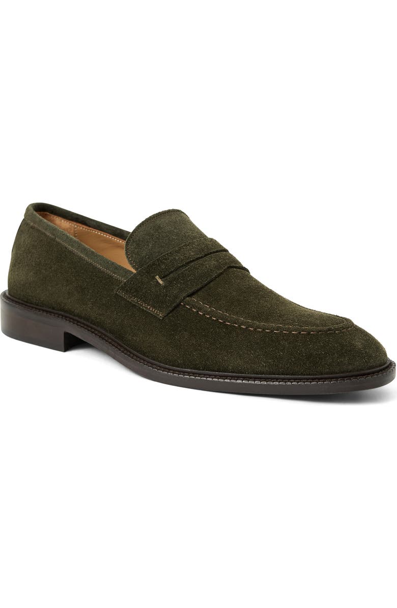 Bruno Magli Venezia Penny Loafer, Main, color, Olive Suede