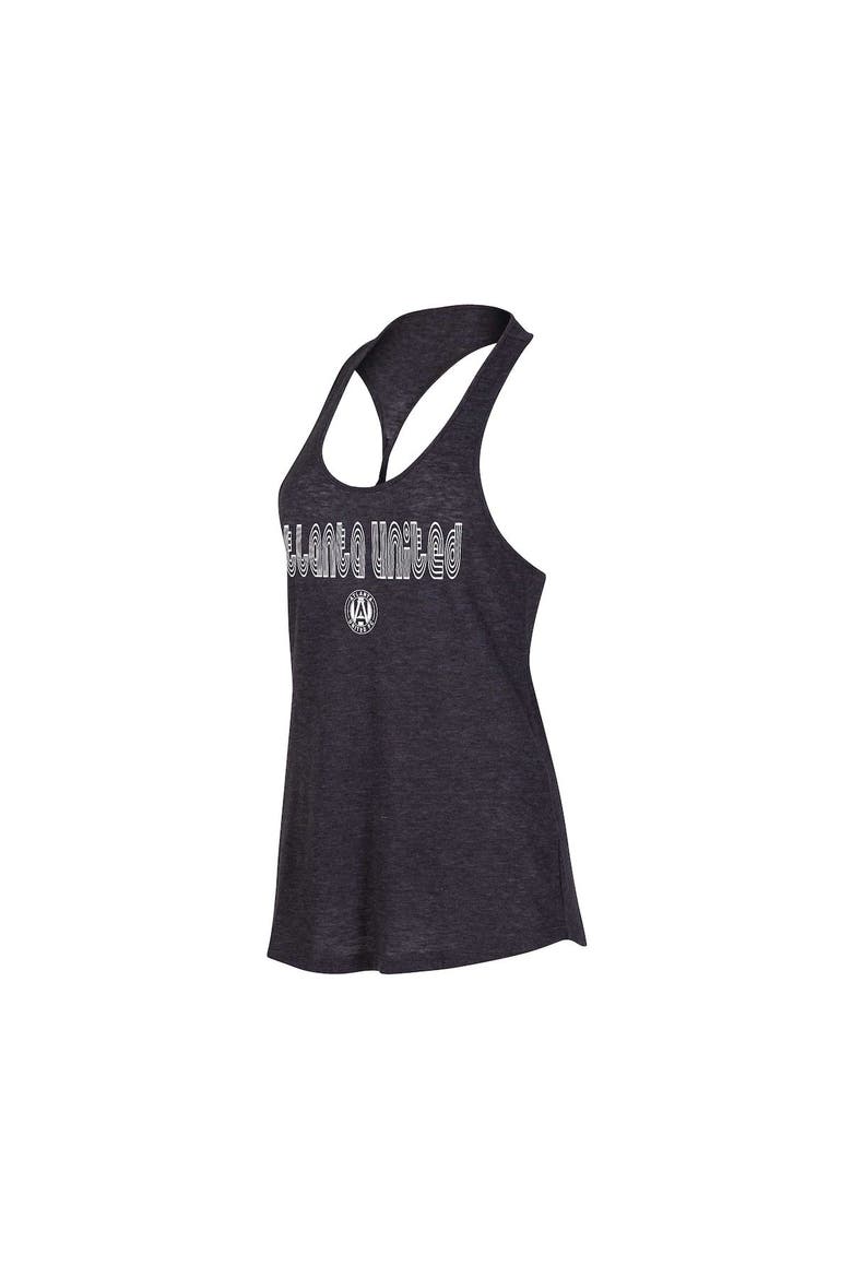 Women's Concepts Sport Heather Charcoal Atlanta United FC Radiant Twist Back Scoop Neck Tank Top, Main, color, Heather Charcoal