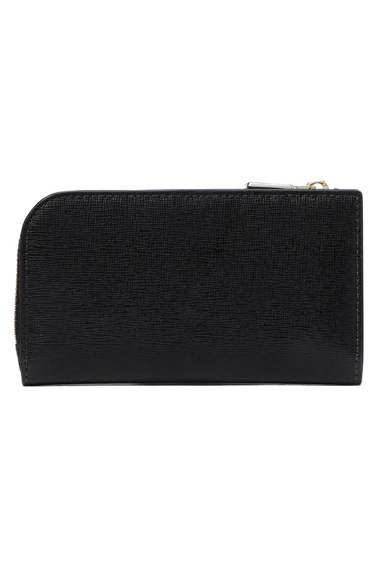 small devin saffiano leather bifold wallet, Alternate, color, BLACK
