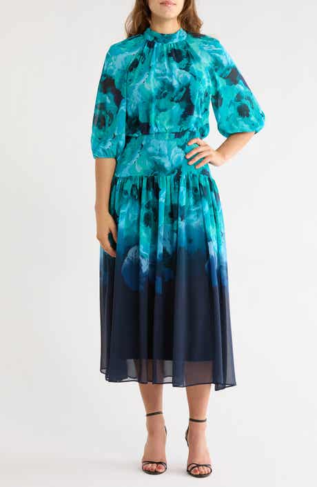 Floral Printed Chiffon Maxi Dress