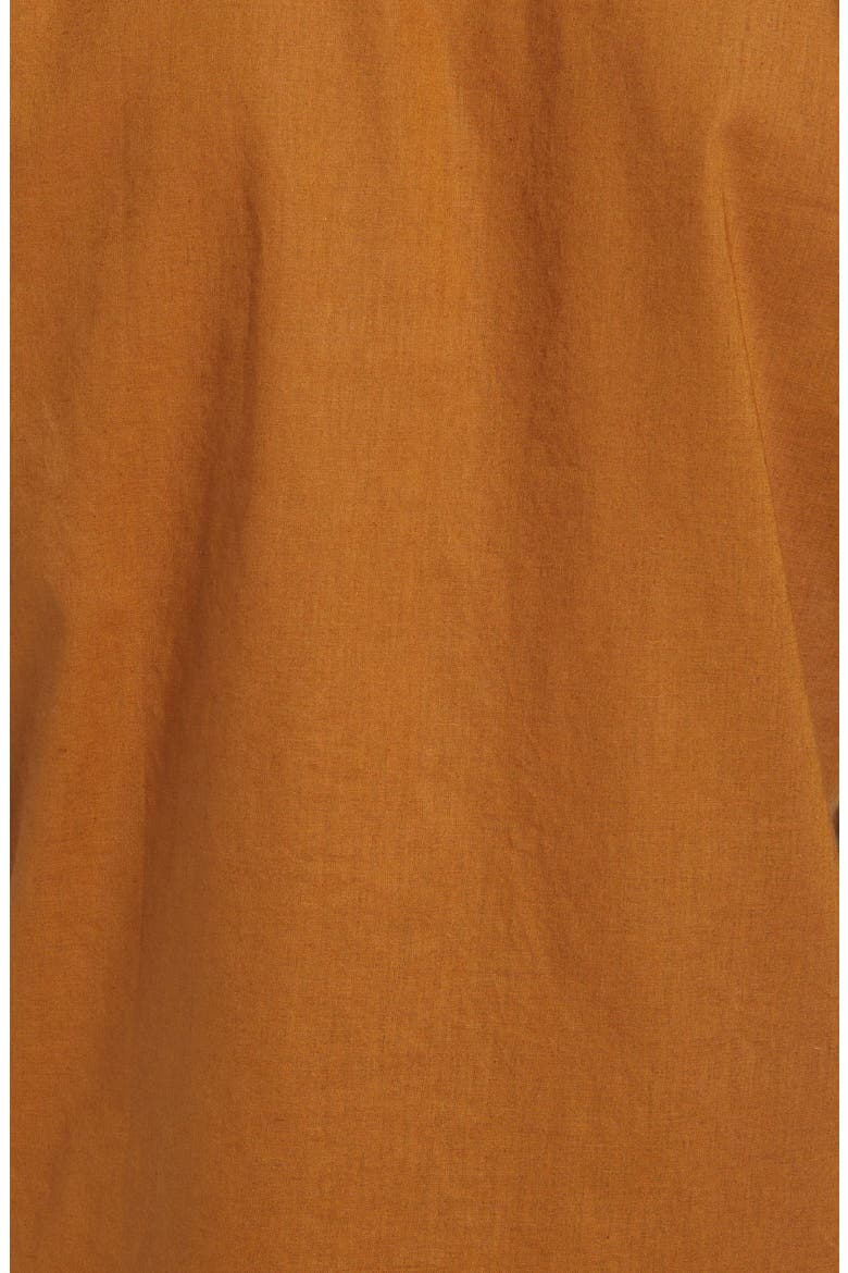 Short Sleeve Linen & Cotton Button-Up Camp Shirt, Alternate, color, BROWN RUBBER