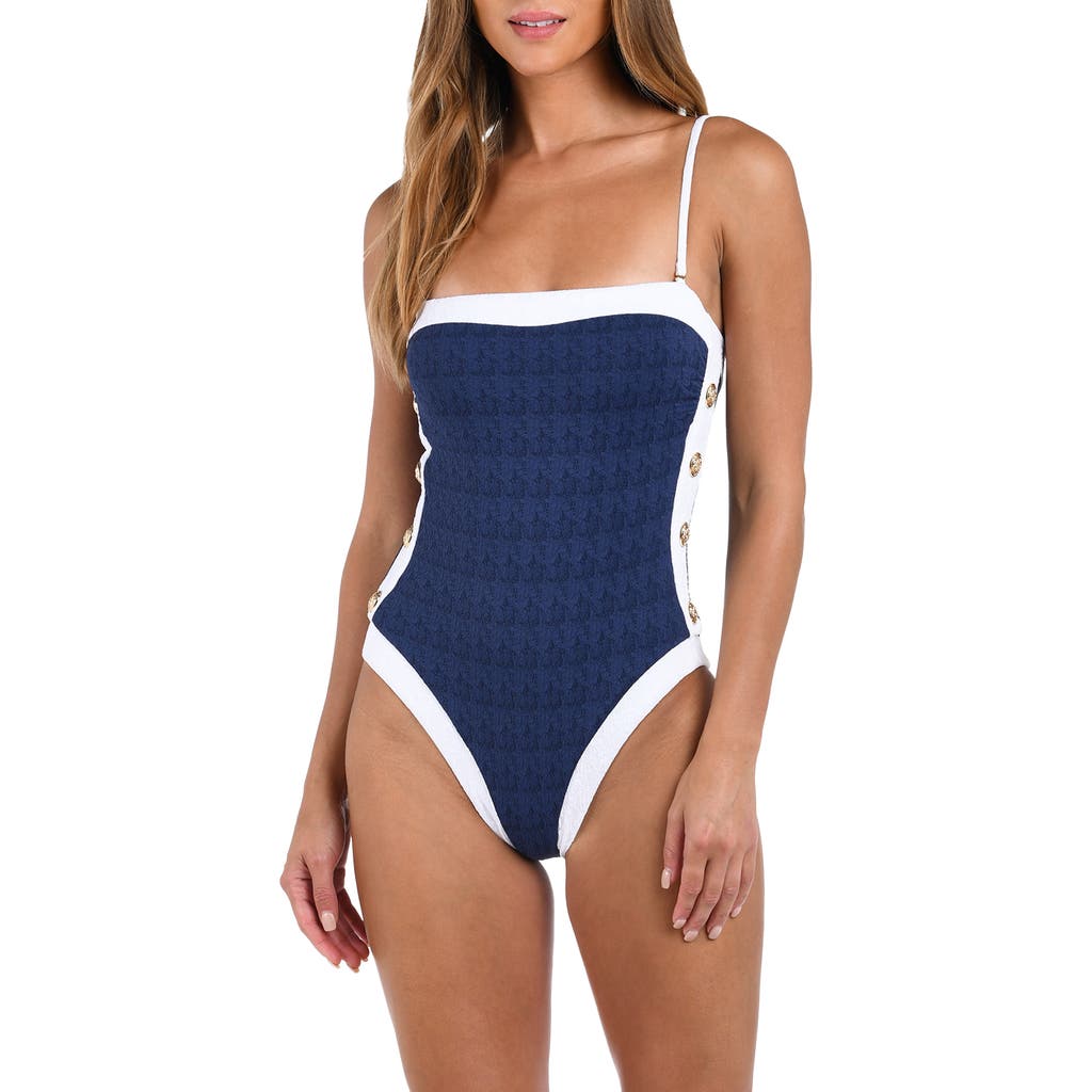 L Agence L'agence Tory Colorblock One-piece Swimsuit In Marine