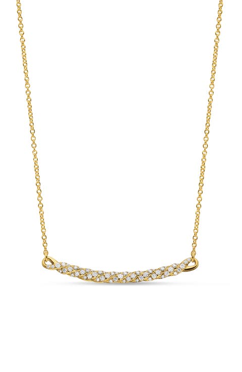 18k Gold Diamond Smile Necklace