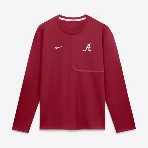 Men's Nike Crimson Alabama Crimson Tide 2026 Sideline Coaches UV Dri-FIT Long Sleeve Shirt
