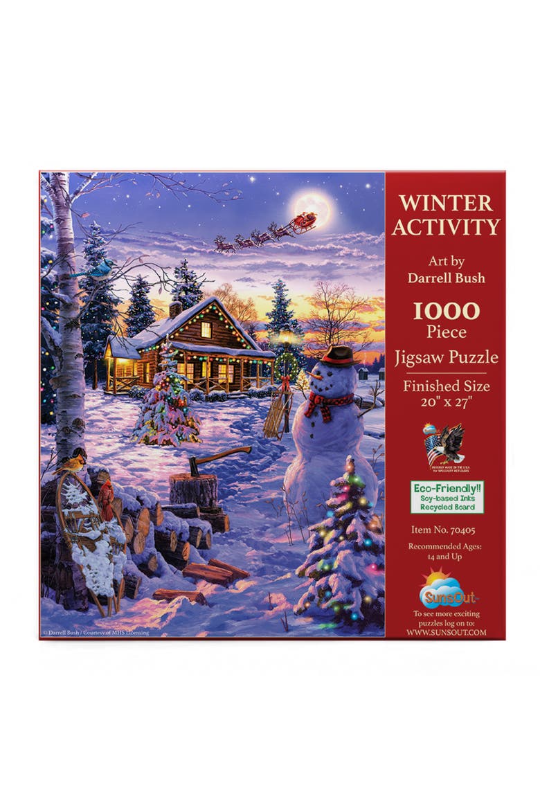 Winter Activity 1000 piece Jigsaw Puzzle for Adults, Alternate, color, Multicolor