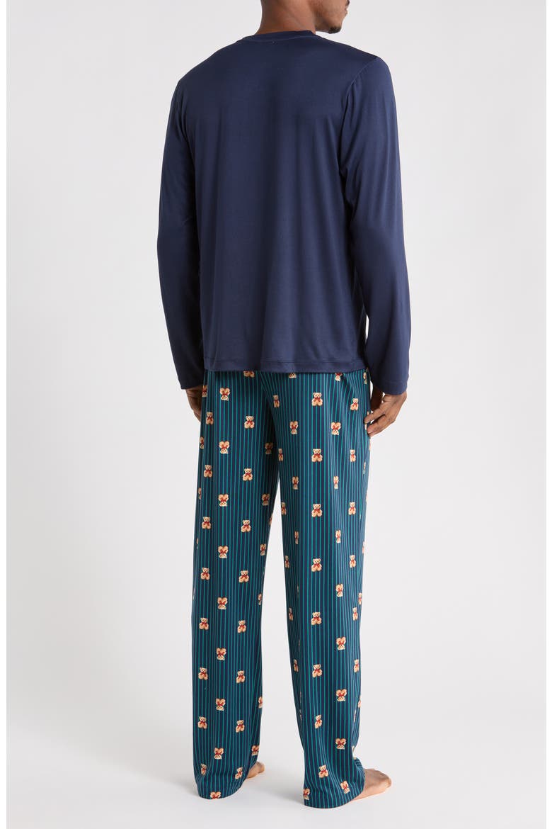 Henley Pajama Set, Alternate, color, BLUE SPRUCE BEARS