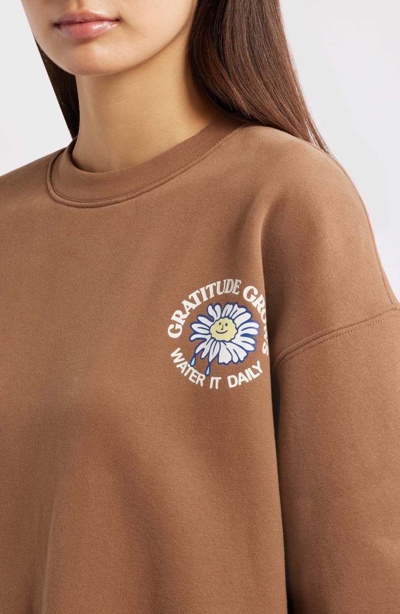 THE MAYFAIR GROUP Gratitude Grows Rows Graphic Sweatshirt, Alternate, color, Brown