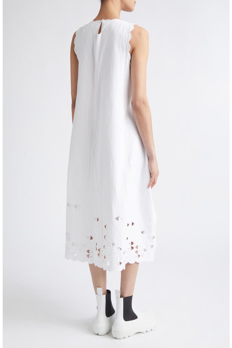 Watching Cotton Double Weave Dress, Alternate, color, WHITE