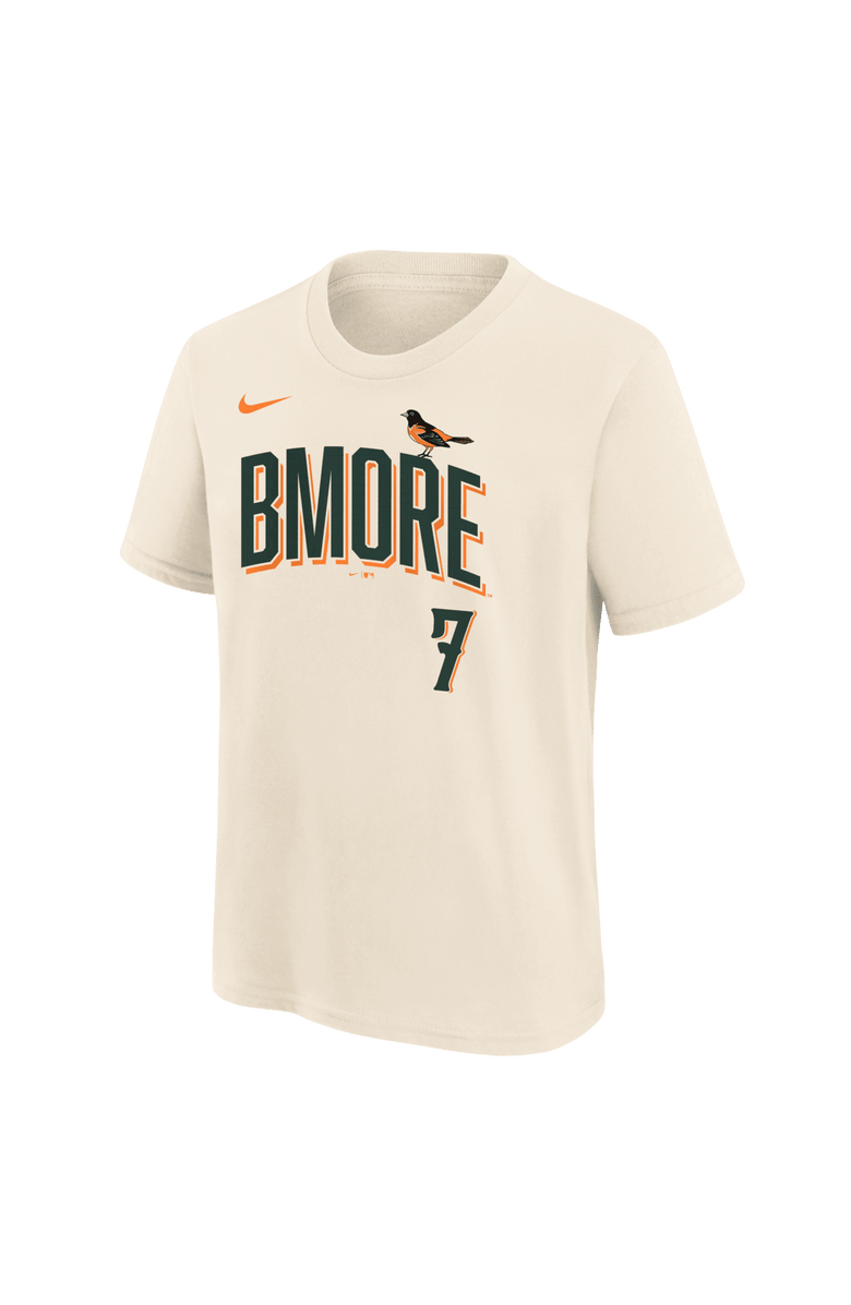 Nike Youth Nike Jackson Holliday Cream Baltimore Orioles 2026 City Connect Name & Number T-Shirt, Alternate, color, Cream