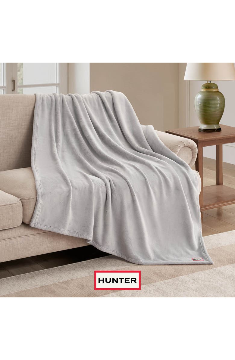 Hunter Coco Flannel Throw Blanket, Alternate, color, Glacier Gray