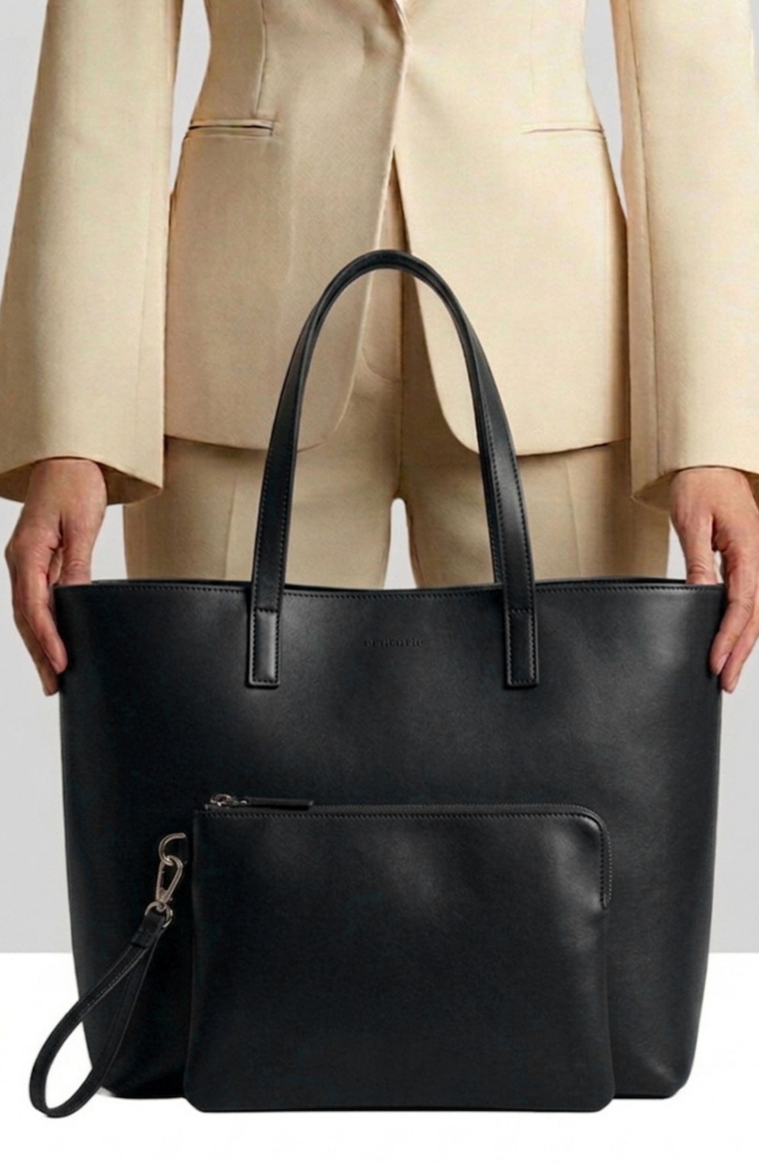 Ecotorie Agatha Leather Tote, Alternate, color, Black