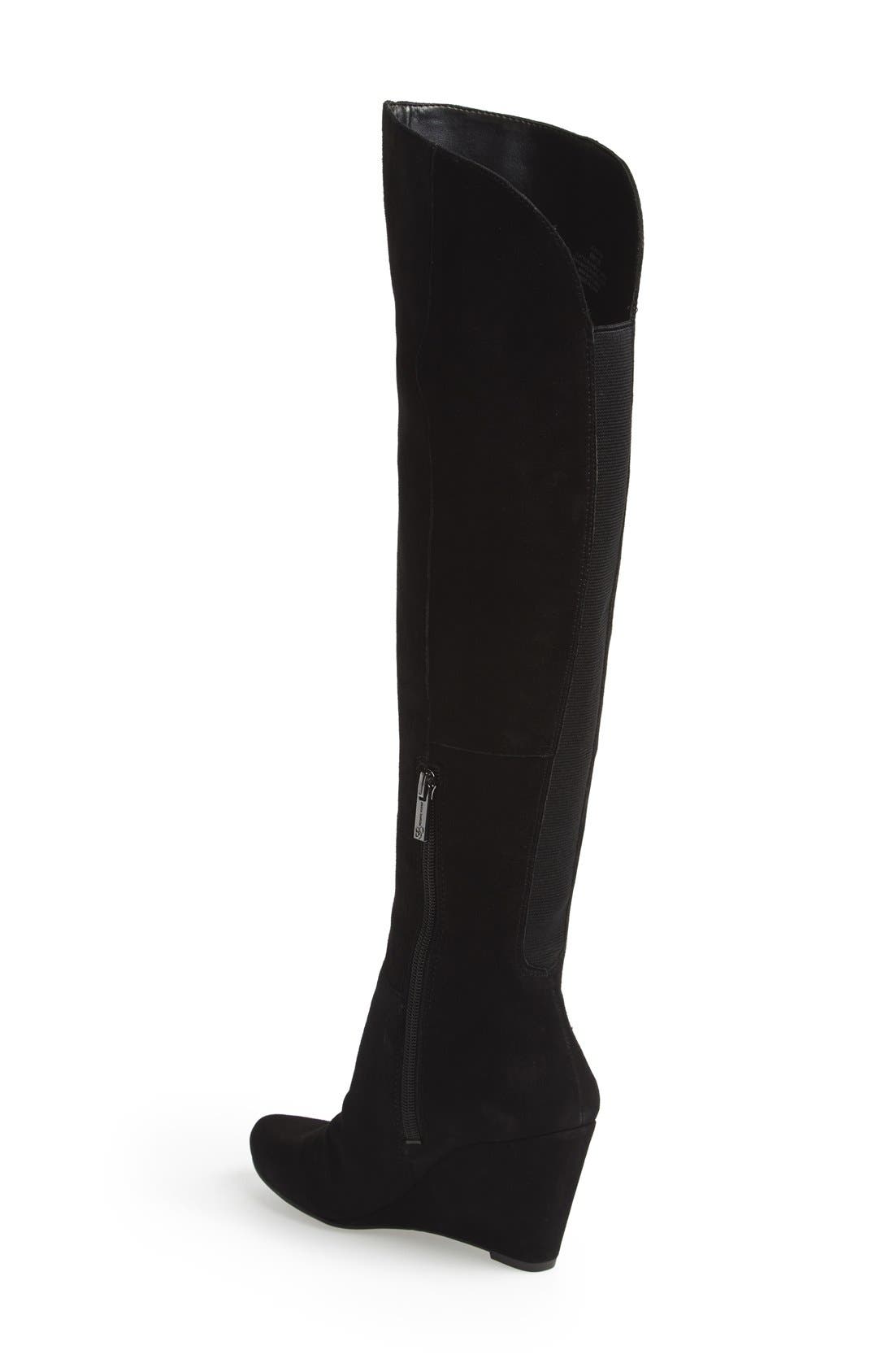 'Royle' Wedge Boot, Alternate, color, BLACK