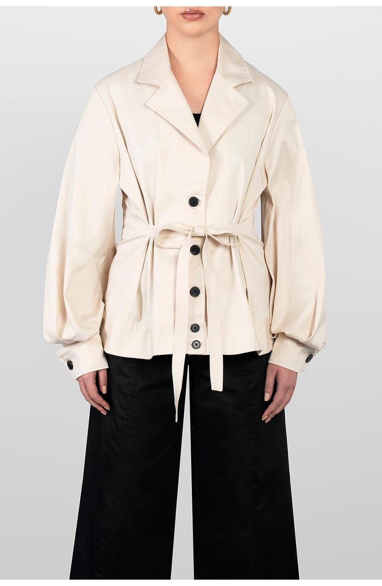 LAURA APARICIO Drill Bomber Jacket, Main, color, Beige