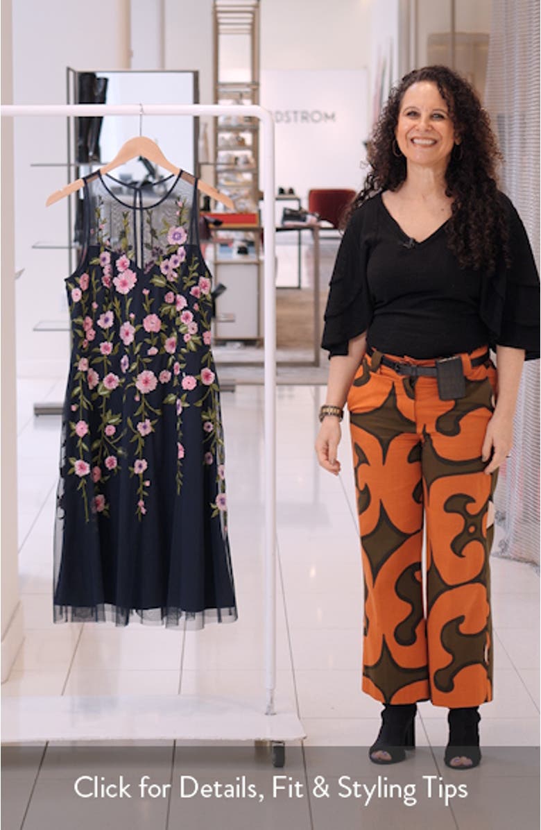 Floral Embroidered High-Low Midi Dress, sales video thumbnail