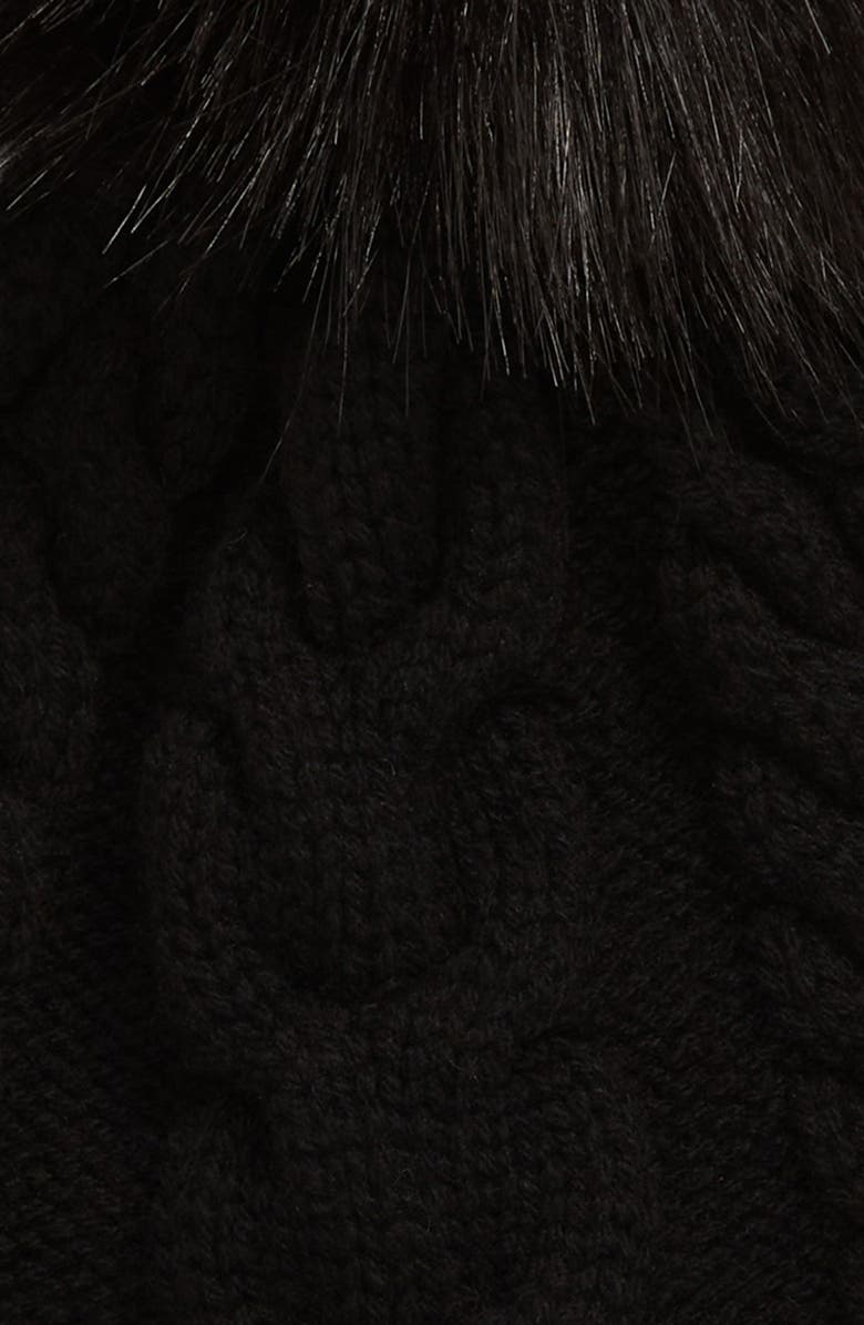 Moncler Cable Knit Wool & Cashmere Pom Beanie, Alternate, color, 