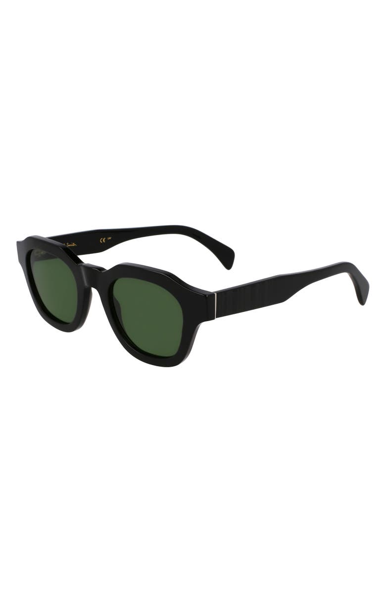 Paul Smith Lyford 48mm Small Modified Rectangular Sunglasses, Alternate, color, Black