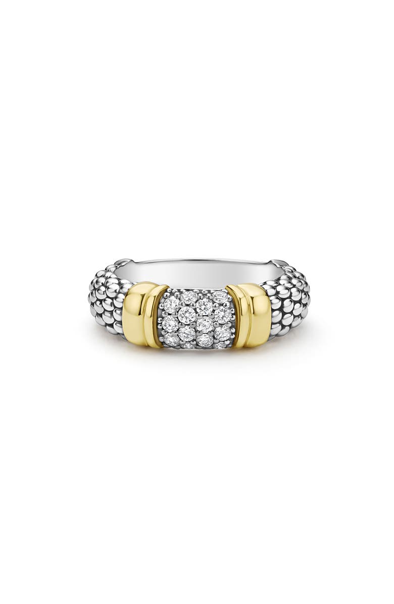 LAGOS Signature Caviar Pavé Diamond Ring, 6mm, Main, color, Two-Tone