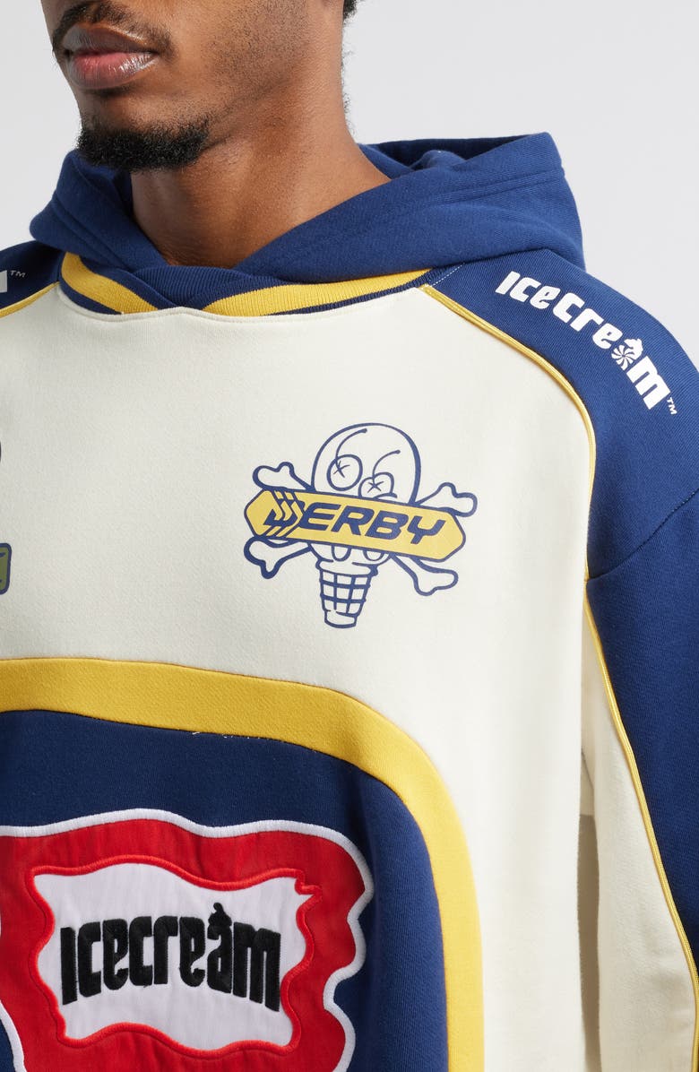 ICECREAM First Place Colorblock Pullover Hoodie, Alternate, color, Whisper White