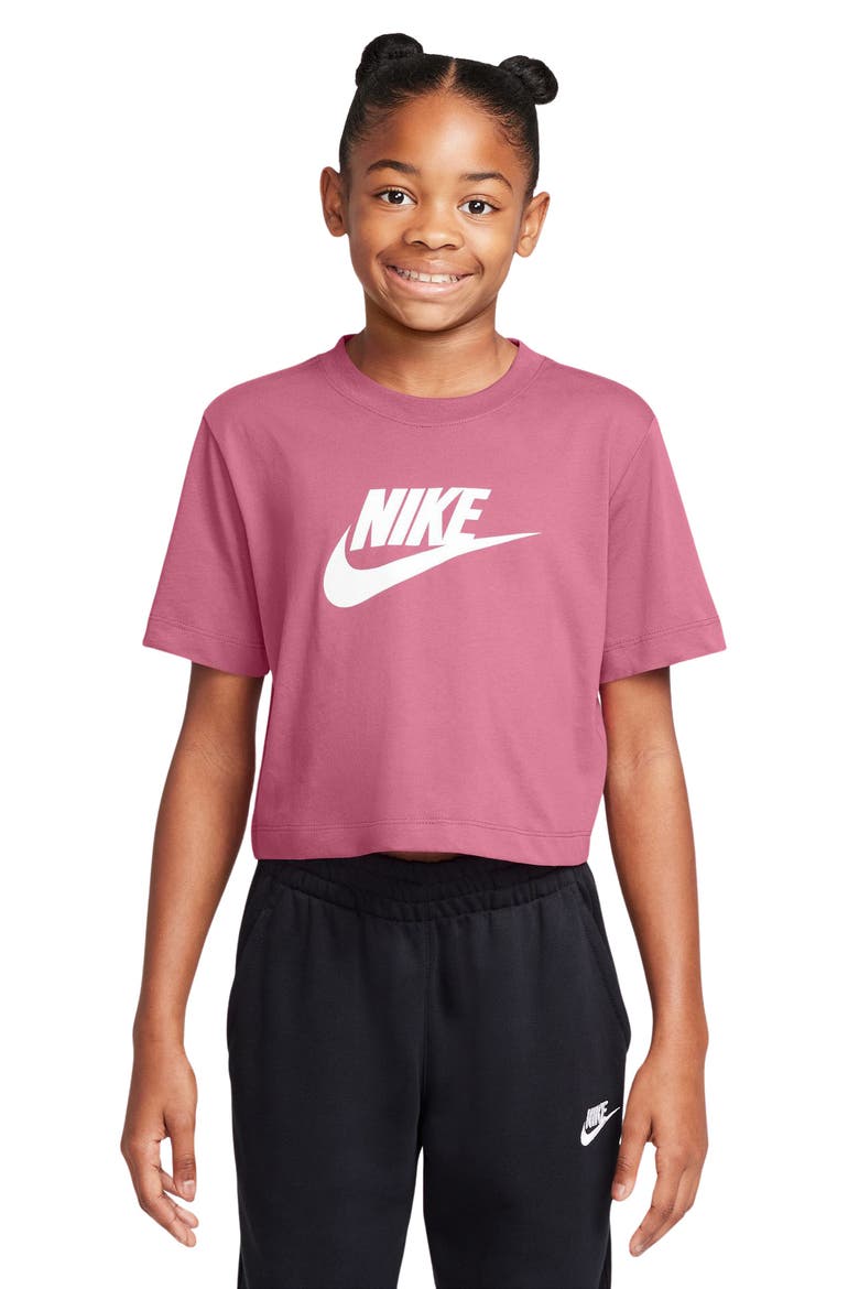 Kids' Sportswear Cotton Graphic T-Shirt, Main, color, PEONY