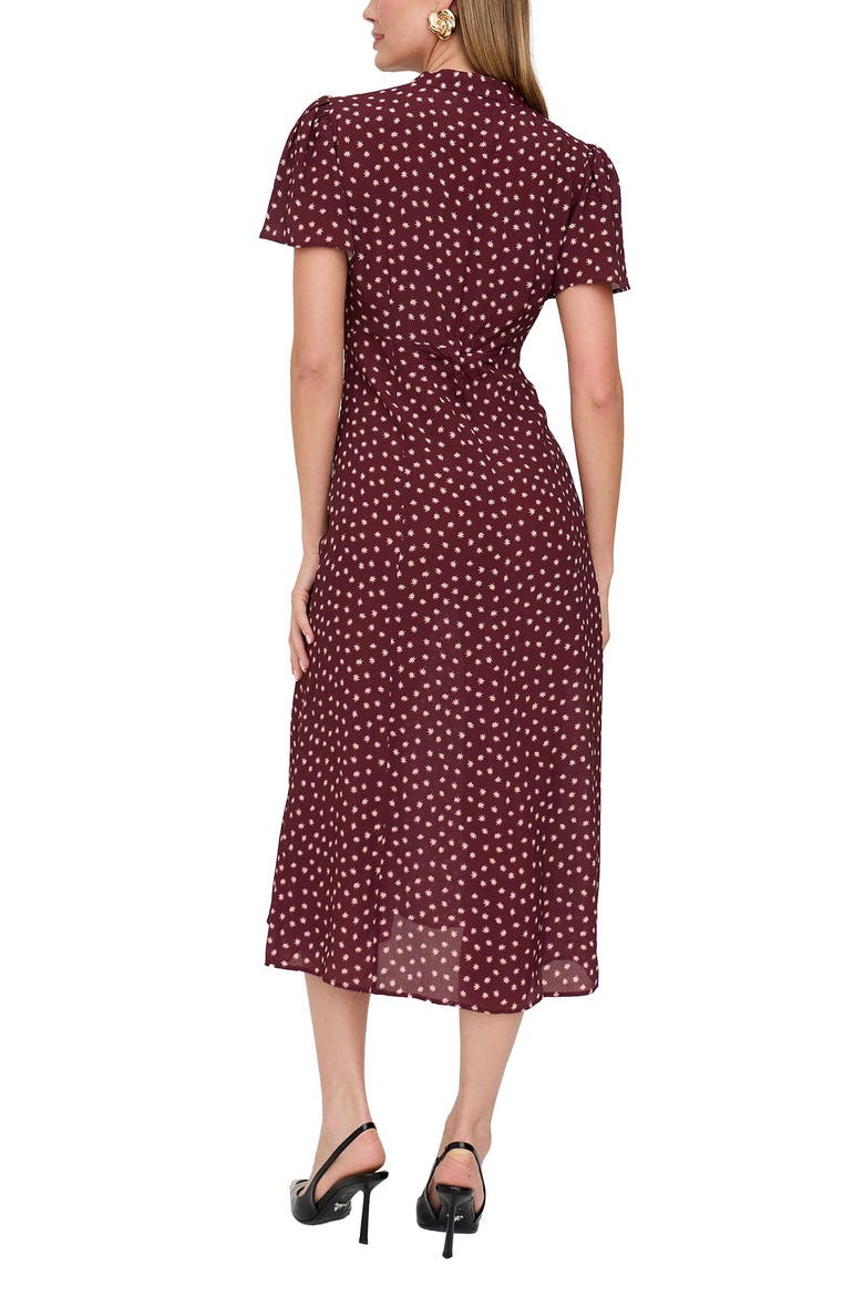 Primrose Midi Dress, Alternate, color, Burgundy
