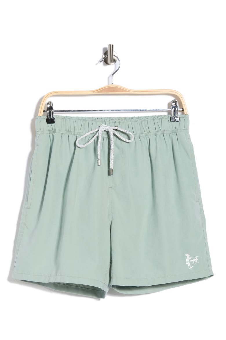 Solid Volley Swim Trunks, Alternate, color, GREEN