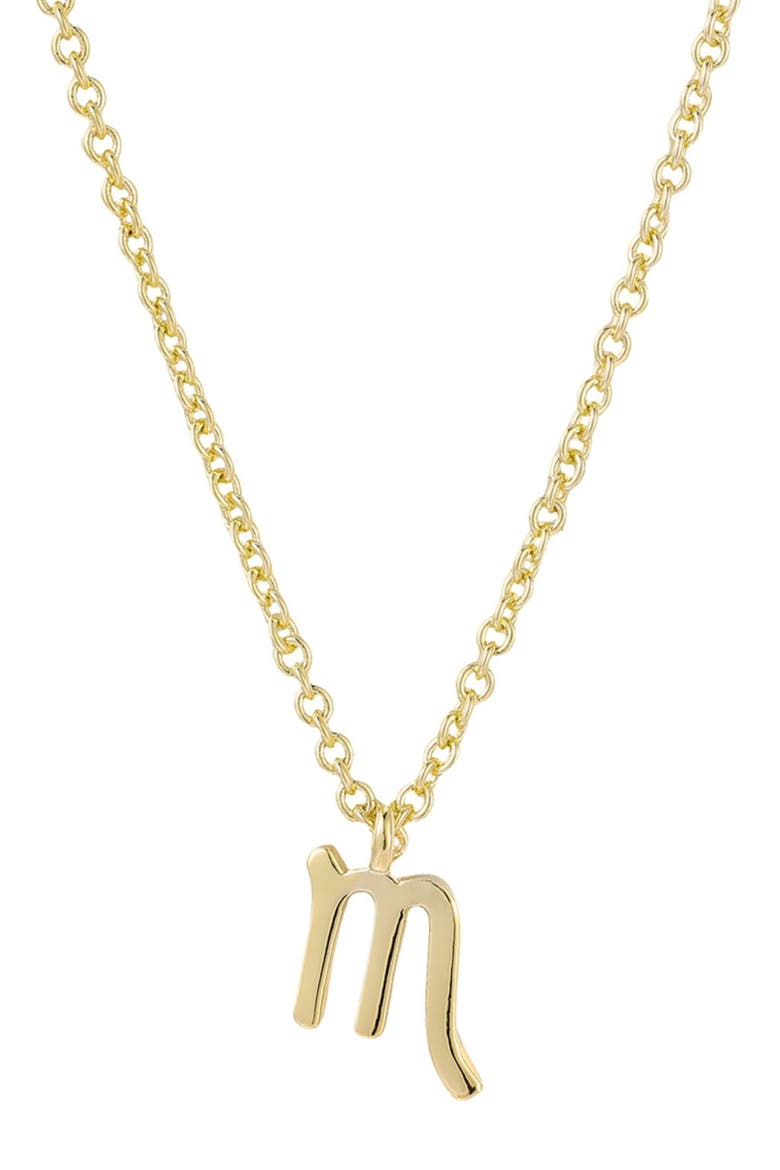 Zodiac Sign Pendant Necklace, Main, color, GOLD - SCORPIO